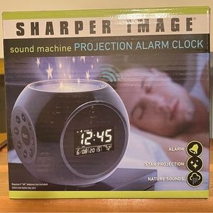 NIB Sharper Image Sound Machine Projection Alarm Clock
